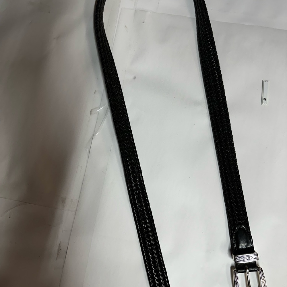 Elegant Black Braided Men's Belt by Torino Italian made great condition nice